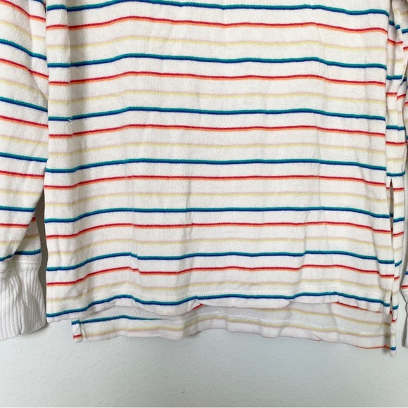 LNA Floyd Brushed Rainbow Stripe Raglan Sweater Knit Lounge Cozy Fall Sz Small - Picture 6 of 10